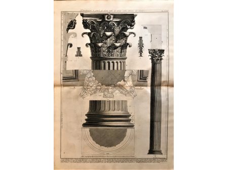 Pantheon Capital and fluted column  by Piranesi