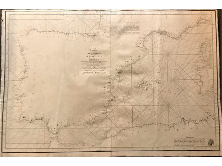 Mediterraneo occidental, carta náutica 1801