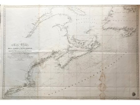 United States and Canada. sea chart 1828