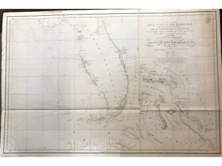 Bahamas channel and Florida sea chart